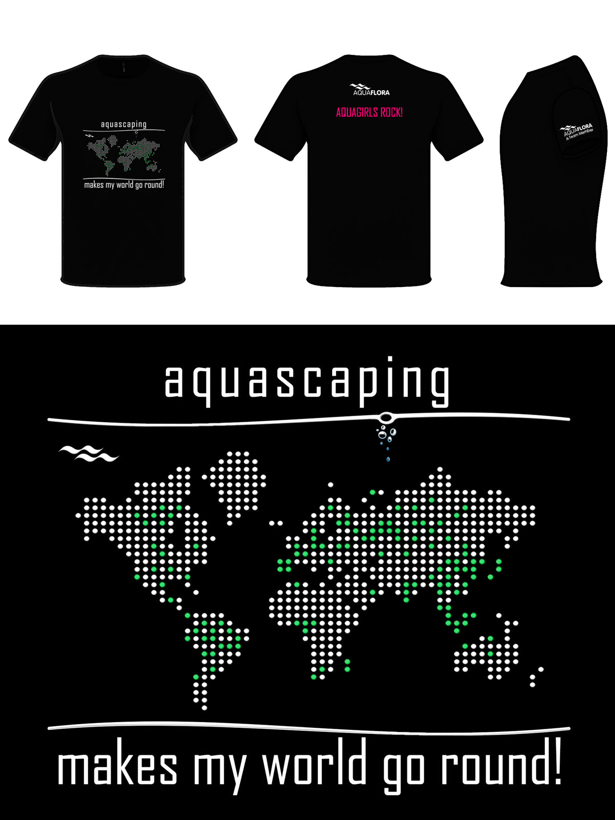 Aquaflora Aquagirls Worldmap T-Shirt - Female Xxl - Pr (Aquaflora Aquagirls Worldmap T-Shirt - female XXL - PR)