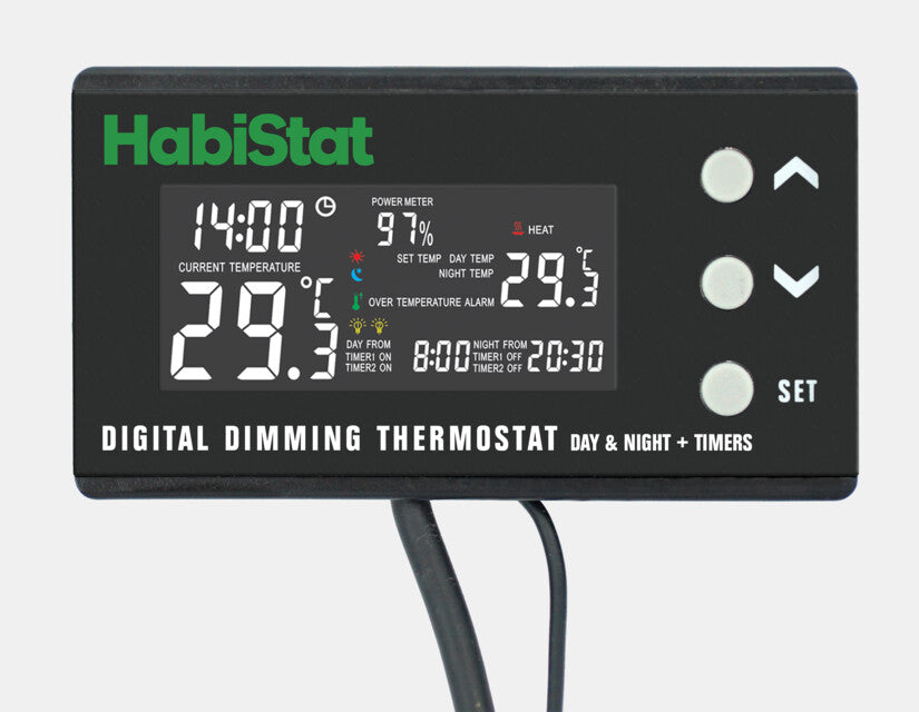 Habistat Digitale Dimmer Thermostaat Dag/Nacht Timer 600 Watt