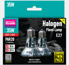 ARCADIA HALOGEN BASKING SPOT 35 WATT TWIN PACK