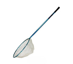 Clear Blue Rubber Landing Net - 45cm x 53cm - 90cm handle