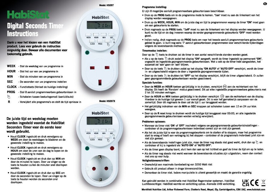 HabiStat Digitale Seconde Timer