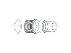 SYNCRA 0.5-1.0 HOSE CONNECTOR 1/2" GAS+O-RING