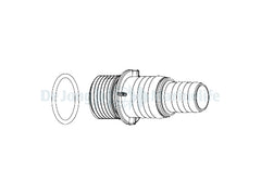 SYNCRA 1.5 HOSE CONNECTOR 1/2" GAS+O-RING