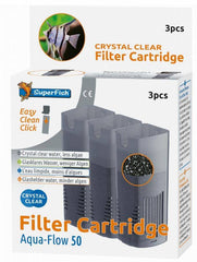 SuperFish aquaflow 50 crystal clear cartridge 3 stuks
