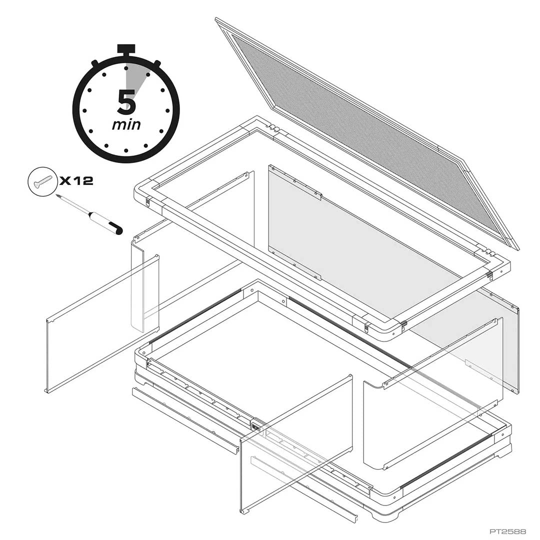 Exo Terra Vista Panoramic Terrarium Zwart