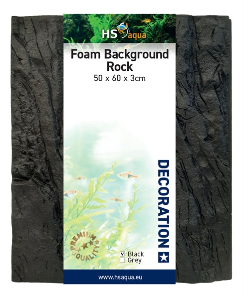 HS AQUA FOAM BACKGROUND ROCK BLACK 50X60 CM