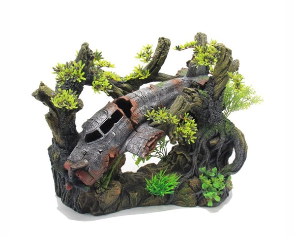Blue Belle Pacific Tree with Crashed Plane 37x20x28 cm
