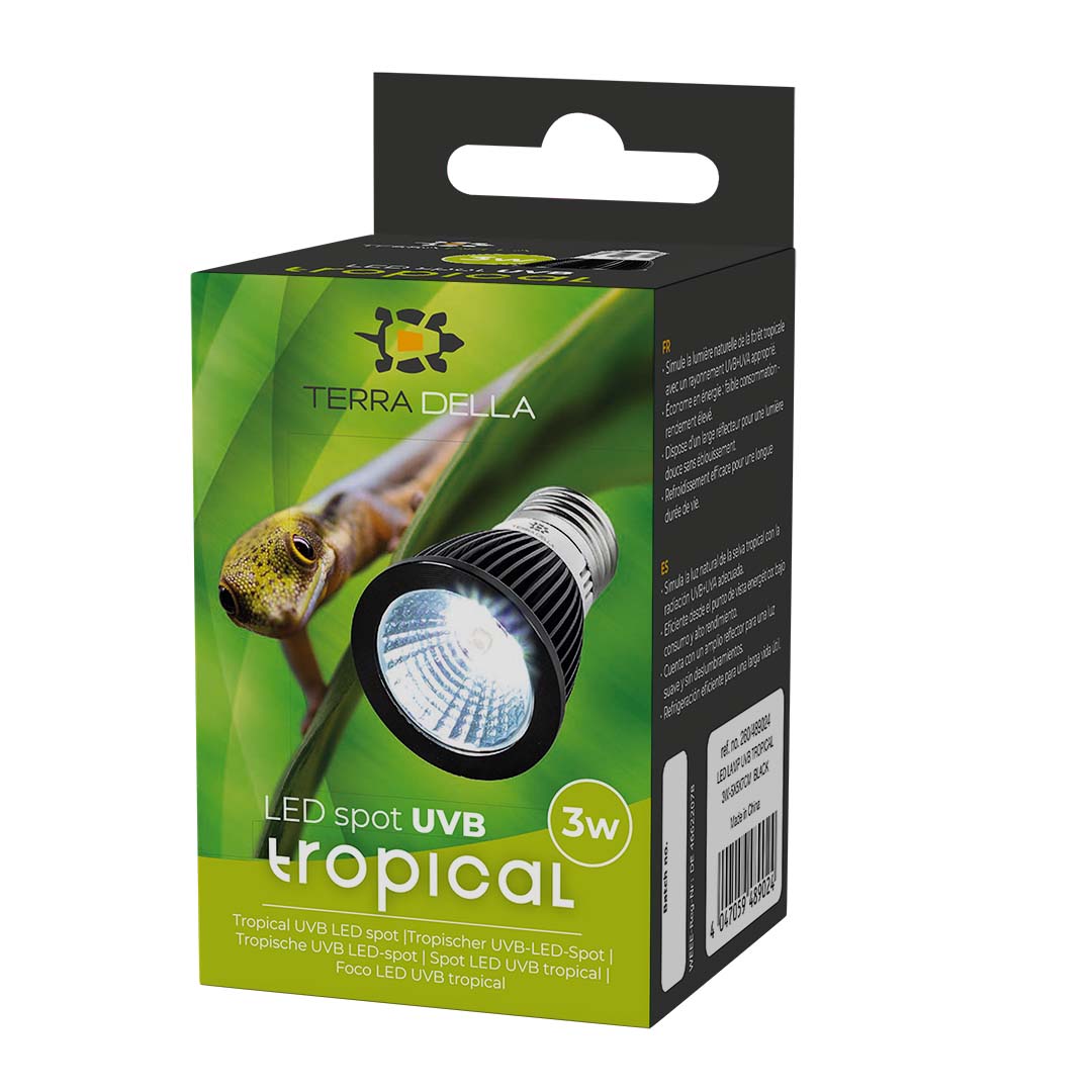 Ledlamp UVB Tropisch Zwart 3W-5x5x7cm