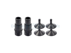 4 suction cups + 2 hose supports