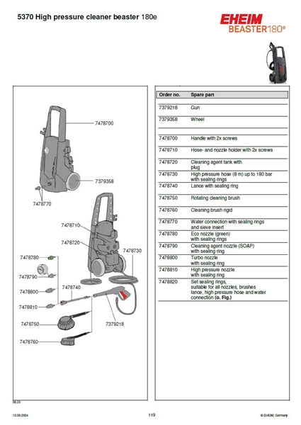 Eheim Beaster 180E High-Pressure Cleaner + Accessories