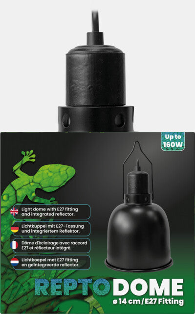 REPTO DOME E27 FITTING 14 CM ZWART