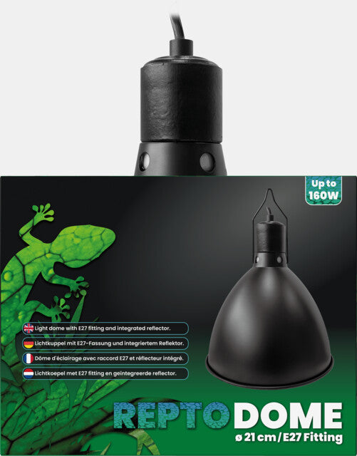 REPTO DOME E27 FITTING 21 CM ZWART