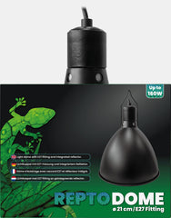REPTO DOME E27 FITTING 21 CM ZWART