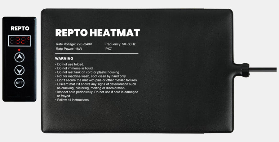 REPTO HEAT MAT WITH THERMOSTAT 16 WATT 30X20 CM