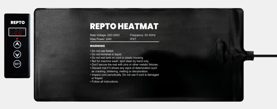 REPTO HEAT MAT WITH THERMOSTAT 24 WATT 45X20 CM