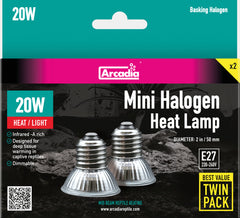ARCADIA HALOGEN MINI BASKING SPOT 20 WATT TWIN PACK