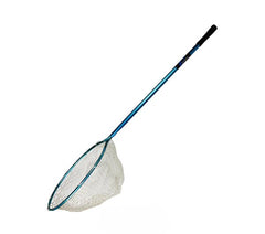Clear Blue Rubber Landing Net - 45cm x 53cm - 90cm handle