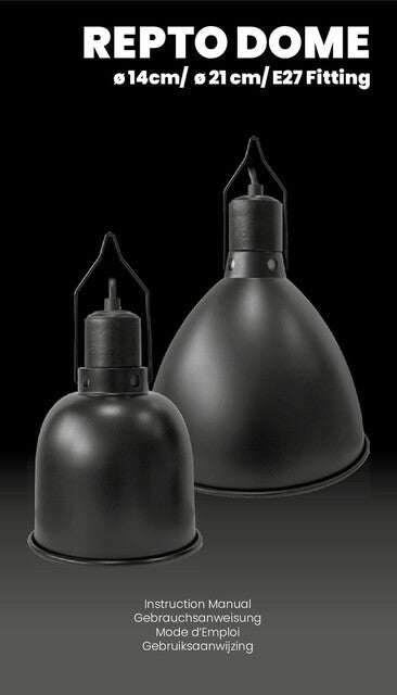 REPTO DOME E27 FITTING 14 CM ZWART