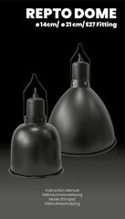 REPTO DOME E27 FITTING 14 CM ZWART