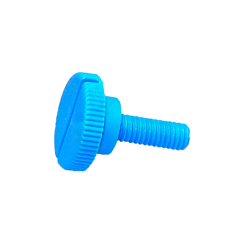 Knurled-head screw blue - long