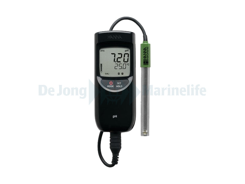 Portable pH / temp meter with stainless steel pH electrode