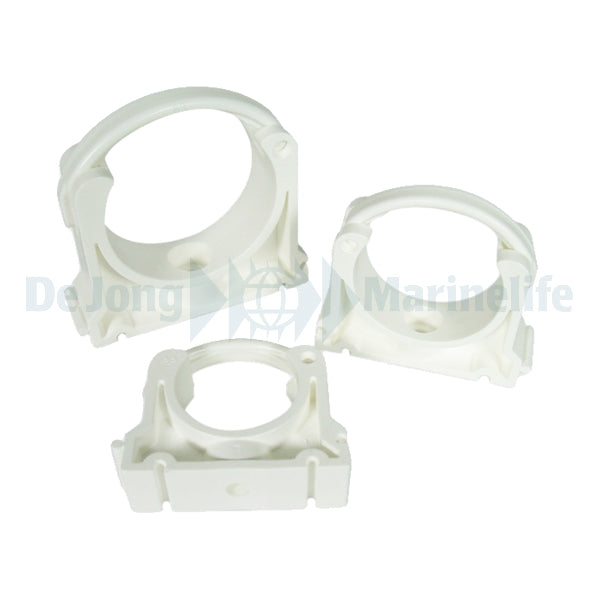 PVC pipe clamp Ø 40 mm white lockable