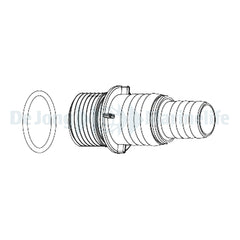 SYNCRA 1.5 HOSE CONNECTOR 1/2" GAS+O-RING