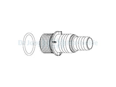 INLET Hose Connector 1"GAS+O-RING - SYNCRAPOND 3.5-4.0-5.0
