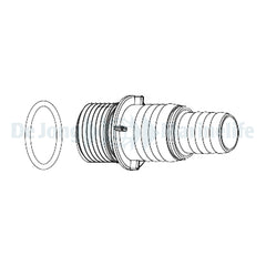 INLET Hose Connector 1"GAS+O-RING - SYNCRAPOND 3.5-4.0-5.0