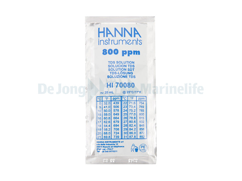 TDS solution 800 ppm (mg / l), 25 bags of 20 ml