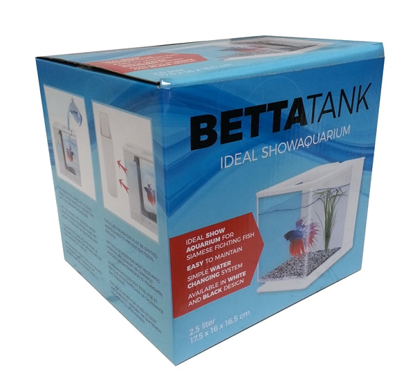 PLASTIC BETTA TANK 17X18X16.5 CM WIT