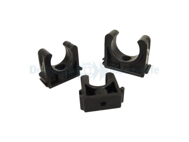 PVC Pipe Clip 32mm Open Black